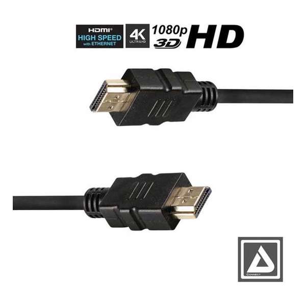LAV 1.4 HDMI kabel  0,50 meter 4K Ultra HD 1080P Verguld