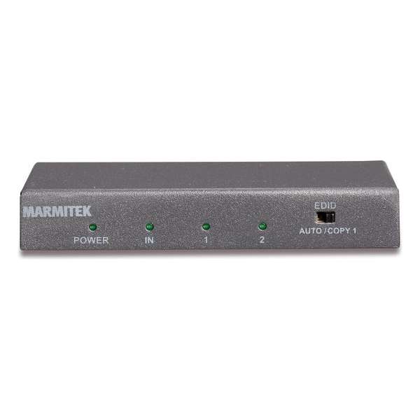 Marmitek SPLIT 612 UHD 2.0 HDMI splitter | 1 in / 2 uit | 3D | 4K60 (4:4:4) | HDCP 2.2 | metalen behuizing