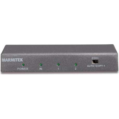 Marmitek SPLIT 612 UHD 2.0 HDMI splitter | 1 in / 2 uit | 3D | 4K60 (4:4:4) | HDCP 2.2 | metalen behuizing