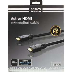 Deltaco HDMI-3200 - HDMI 2.0 HDCP 2.2 3D met ethernet 4096x2160 @ 60Hz - Zwart - 20 m