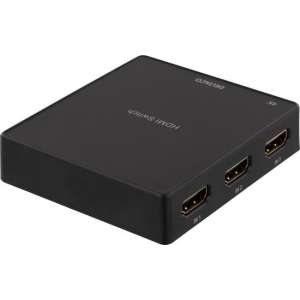 DELTACO HDMI-5000, 4K HDMI-switch - 3 inputs naar 1 output - 3.5 mm en S/PDIF out - Zwart
