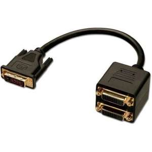 Lindy DVI Splitter Cable DVI kabel 0,18 m DVI-D Zwart