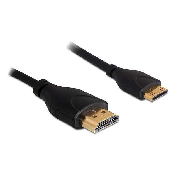 DeLOCK 1m HDMI/HDMI HDMI kabel HDMI Type A (Standaard) HDMI Type C (Mini) Zwart
