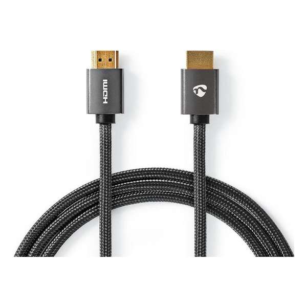 Nedis High Speed HDMI-kabel met Ethernet | HDMI™-Connector - HDMI™-Connector | Gun Metal Grey | Gevlochten Kabel | 2.0 m