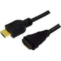 LogiLink HDMI Cable 1.4, HDMI male / female, black, 1,5 m