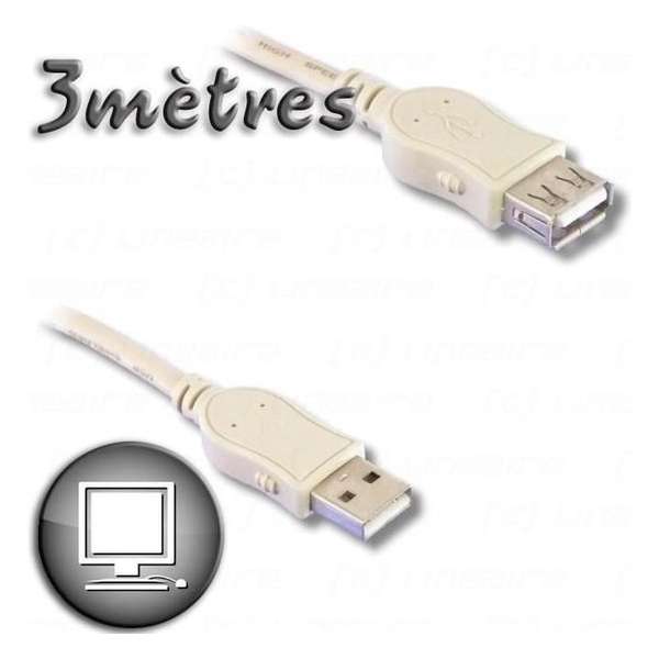 Verlengkabel USB 2.0 A mannelijk / A vrouwelijk 3m