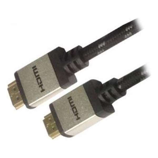 ADJ 300-00070 A/V Cable [HDMI 2.0 4K, M/M, 3M, Cotton Black/Silver, BLISTER]