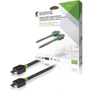 König High Speed HDMI-kabel met Ethernet HDMI-connector - HDMI-connector 10,0 m grijs