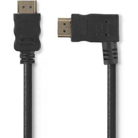 Nedis High Speed HDMI Kabel met Ethernet rechts Haaks 1,5 mrt zwart
