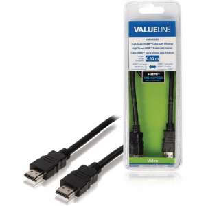 Valueline VLVB34000B05 HDMI kabel 0,5 m HDMI Type A (Standaard) Zwart