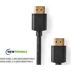 Newtronics Highspeed HDMI kabel met Ethernet 1.0M zwart