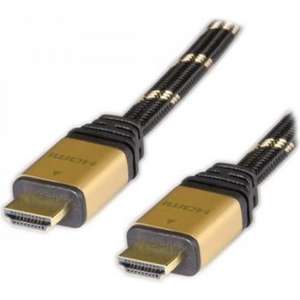 ADJ 300-00009 HDMI kabel [DMI / HDMI High speed M/M gouden connector Goud-zwart nylon 3m Blister]