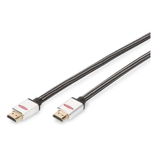 Ednet 84484 HDMI kabel 10 m HDMI Type A (Standaard) Zwart, Zilver
