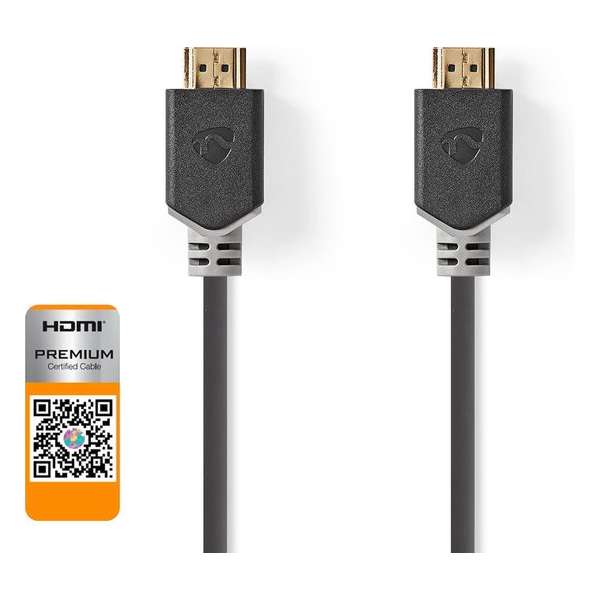 Premium High Speed HDMI™-Kabel met Ethernet | HDMI™-Connector - HDMI™-Connector | 2,00 m | Antraciet