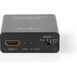 Nedis VEXT3470AT Hdmi™ Audio-extractor Digitaal En Stereo - 1x Hdmi™ Ingang 1x Hdmi™-uitgang + Toslink + 3,5 Mm