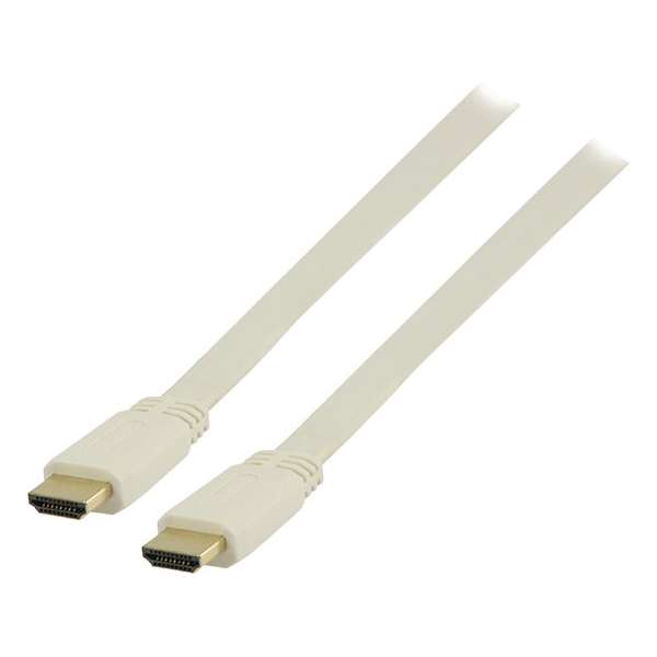 Platte High Speed HDMI kabel met ethernet HDMI connector - HDMI connector 1,50 m wit