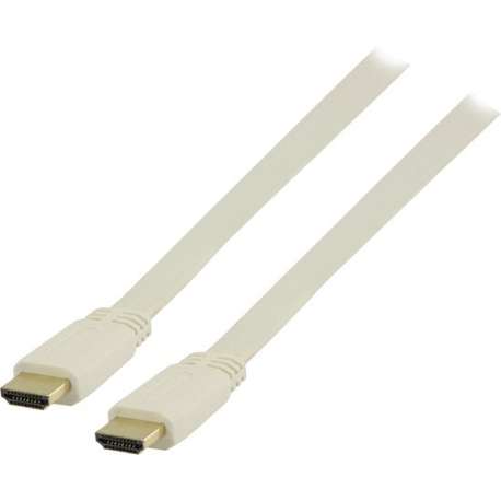 Platte High Speed HDMI kabel met ethernet HDMI connector - HDMI connector 1,50 m wit