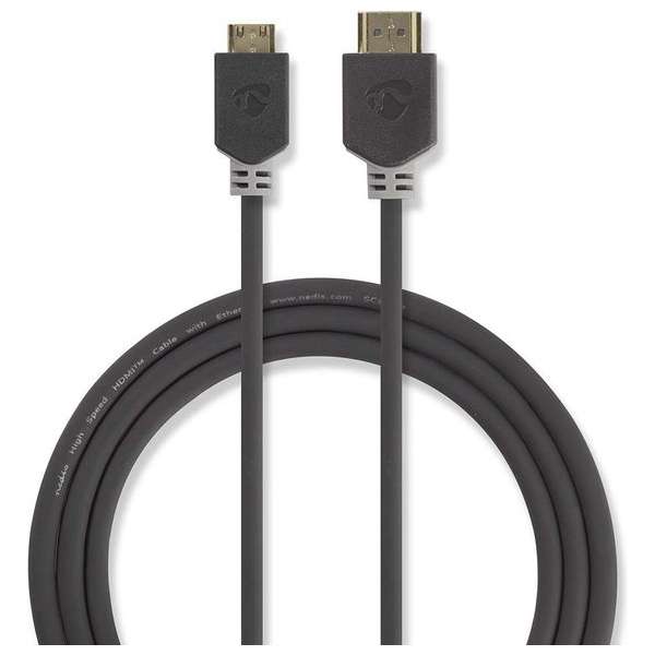 High Speed HDMIâ„¢-kabel met Ethernet | HDMIâ„¢-connector - HDMIâ„¢-mini-connector | 2,0 m | Antraciet