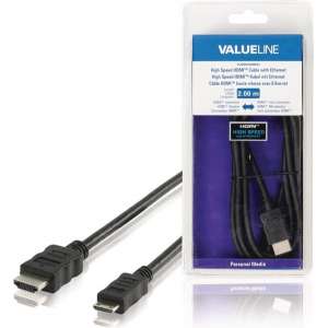 Valueline Vlmb34500b20 High Speed Hdmi-kabel met Ethernet Hdmi-connector - Hdmi Mini-connector 2,00 M Zwart