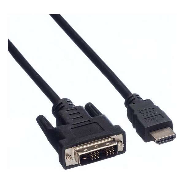 Transmedia DVI-D Single Link - HDMI kabel / zwart - 1 meter