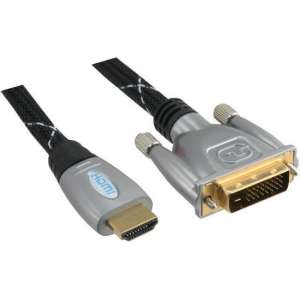 Q-link hdmi/dvi kabel premium quality | 2 meter | 25 pins male/male zwart