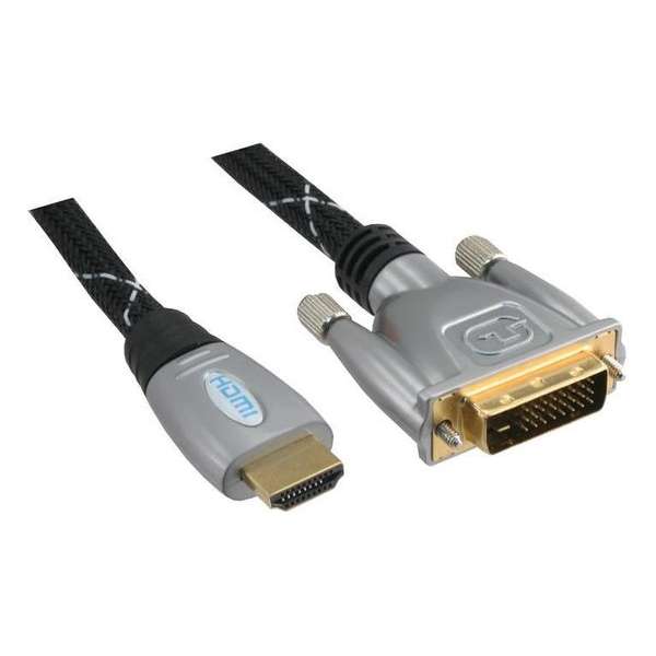Q-link hdmi/dvi kabel premium quality | 2 meter | 25 pins male/male zwart