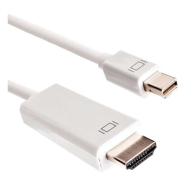 Dolphix Mini DisplayPort 1.1 naar HDMI 1.3 kabel (Full HD 1080p) / wit - 1,8 meter