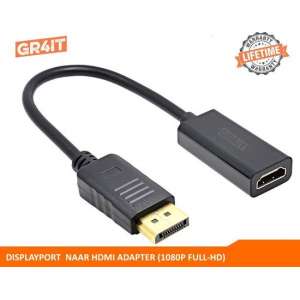 DisplayPort naar HDMI Adapter Kabel (1080P) - Full-HD Zwarte Kabel 0,20cm