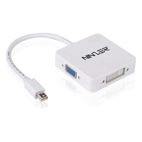 Ninzer® 3-In-1 Mini DisplayPort naar DVI, VGA, HDMI Converter / Adapter
