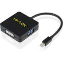 Ninzer® 3 In 1 Mini DisplayPort DP Thunderbolt naar DVI, VGA en HDMI Converter / Adapter | Zwart