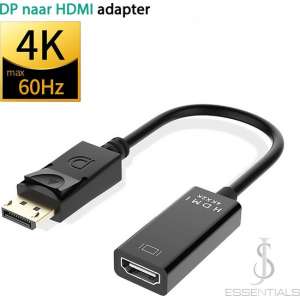 DisplayPort naar HDMI - 4K UHD - DisplayPort Kabel - DisplayPort naar HDMI adapter