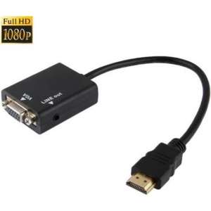 Snelle Full HD Displayport male naar HDMI female Adapter Kabel | Zwart / Black 20cm