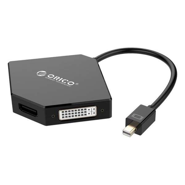 Orico Mini DisplayPort adapter 4K HDMI, VGA en DVI - Zwart Orico Mini DisplayPort adapter 4K HDMI, VGA en DVI - Zwart