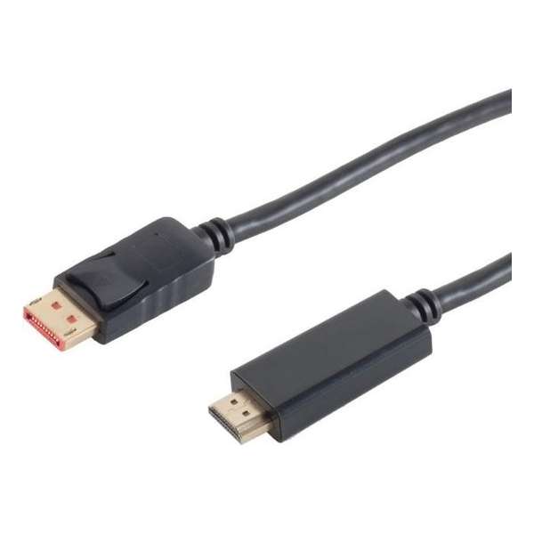S-Impuls DisplayPort 1.4 naar HDMI 2.0 kabel (4K 60 Hz + HDR) / zwart - 2 meter