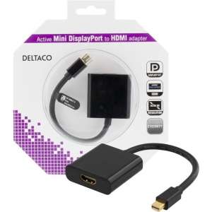 Deltaco DP-HDMI27-K Mini Displayport naar HDMI adapter Kabel 4K UHD met audio en 3D ondersteuning