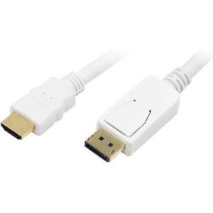 LogiLink DisplayPort 1.1 naar HDMI 1.3 kabel (Full HD 1080p) / wit - 2 meter