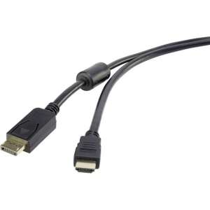Renkforce DisplayPort / HDMI Aansluitkabel [1x DisplayPort stekker - 1x HDMI-stekker] 3 m Zwart