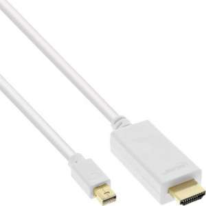 InLine Premium Mini DisplayPort 1.2a naar HDMI 2.0 kabel (4K 60 Hz) / wit - 2 meter