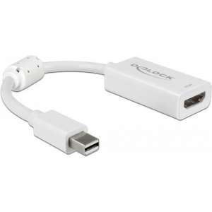 DeLOCK Premium Mini DisplayPort 1.4 naar HDMI 2.0 adapter (4K 60 Hz + HDR) / wit - 0,15 meter