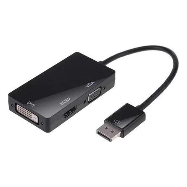 Dolphix DisplayPort 1.1 naar HDMI, DVI en VGA adapter / zwart - 0,15 meter