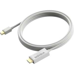 Vision Mini-DisplayPort - HDMI, 2m Mini-DisplayPort HDMI Wit kabeladapter/verloopstukje