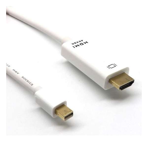 Dolphix Mini DisplayPort 1.2 naar HDMI 1.4 kabel (4K 30 Hz) / wit - 1,8 meter