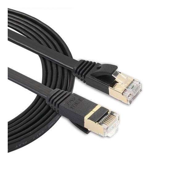 1.8m CAT7 Ultra dunne Flat Ethernet netwerk LAN internet kabel (1000Mbps) - Zwart