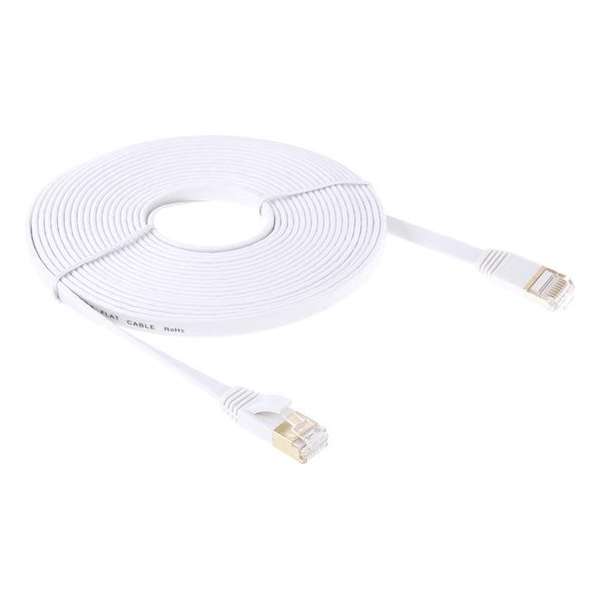 Internetkabel van By Qubix - 30 meter - wit -  CAT7 ethernet kabel - RJ45 UTP kabel met snelheid 1000mbps