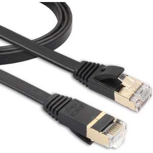 By Qubix internet kabel - 1 meter - zwart - CAT7 ethernet kabel - RJ45 UTP kabel met snelheid 1000mbps