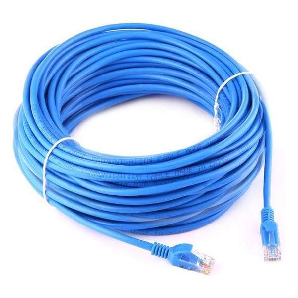 30m CAT5E internet netwerk LAN kabel (10000 Mbit/s) - Blauw