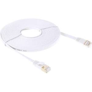 By Qubix internet kabel - 15 meter - wit - CAT7 ethernet kabel - RJ45 UTP kabel met snelheid 1000mbps