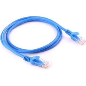 1m CAT5E Ethernet netwerk LAN kabel / internet kabel 1 meter (10000 Mbit/s) - Blauw