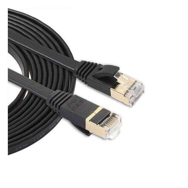 3m CAT7 Ultra dunne Flat Ethernet netwerk LAN internet kabel (1000Mbps) - Zwart
