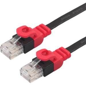 By Qubix internet kabel  - 0.5m REXLIS serie CAT6 Ultra dunne Flat Ethernet netwerk LAN kabel (1000Mbps) - Zwart